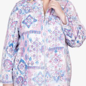 ALFRED DUNNER Swiss Chalet Cozy Plush Medallion Jacket Misses XL